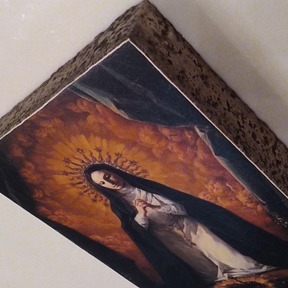 SACRED HEART *Signed,  Atlantis Tile, like Sid Dickens. *Rare & Retired wall art - Picture 4 of 10